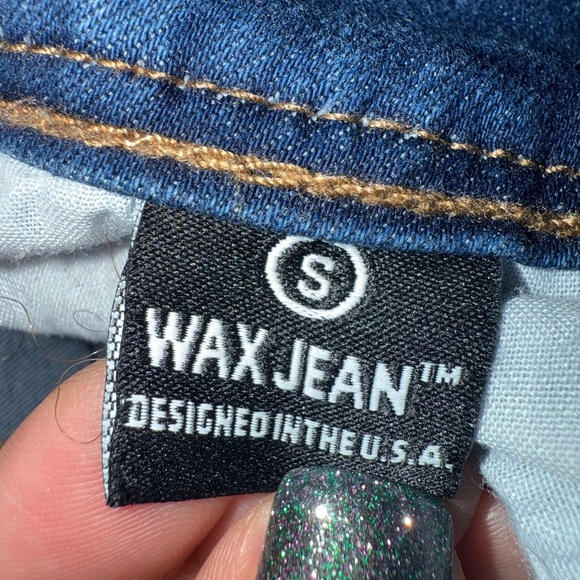 Wax Jean Butt I Love You Womens Blue Jean Stretch Drawstring Shorts Size Small - Picture 6 of 12